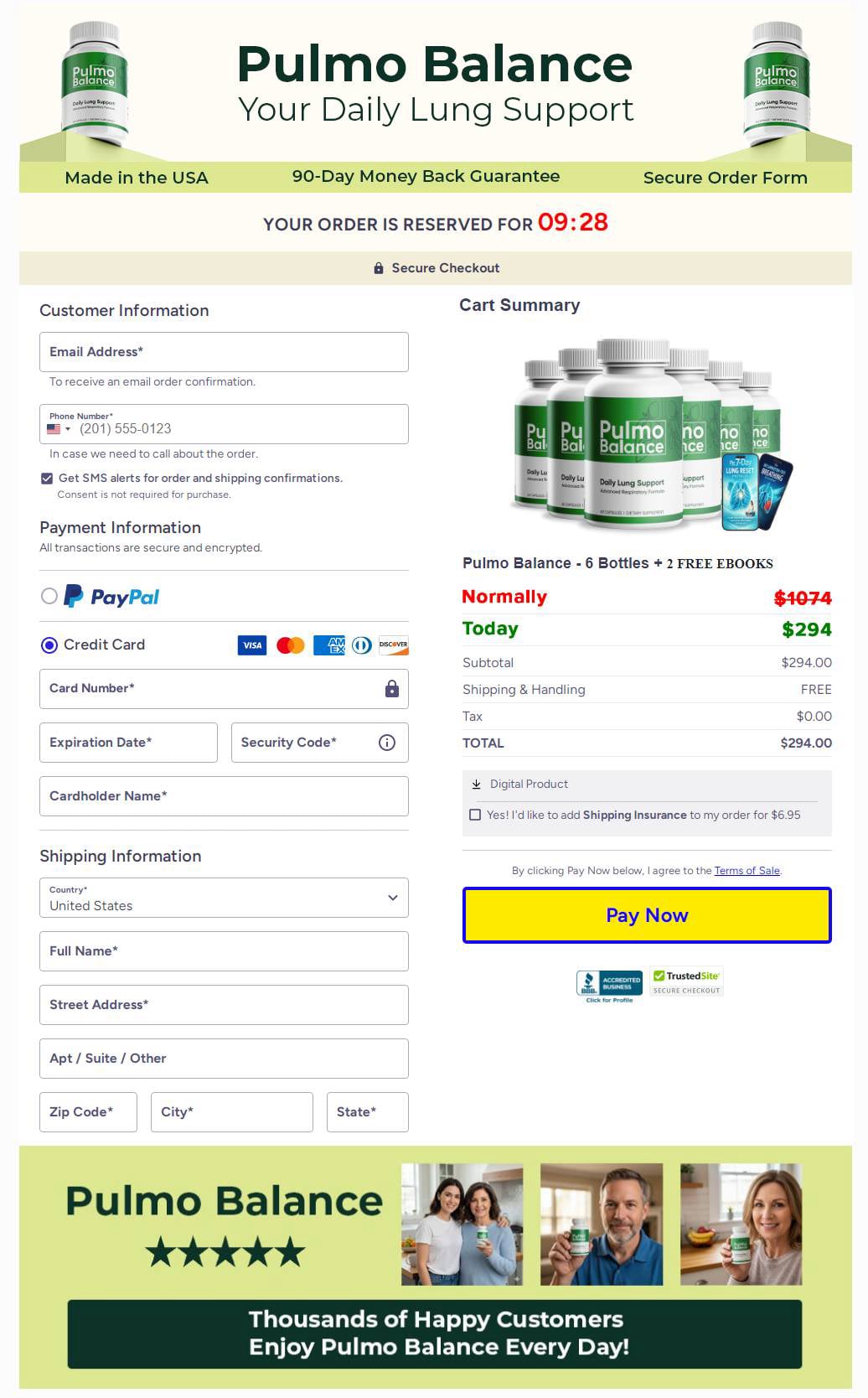 Pulmo Balance-Secure-Checkout-Page-Order